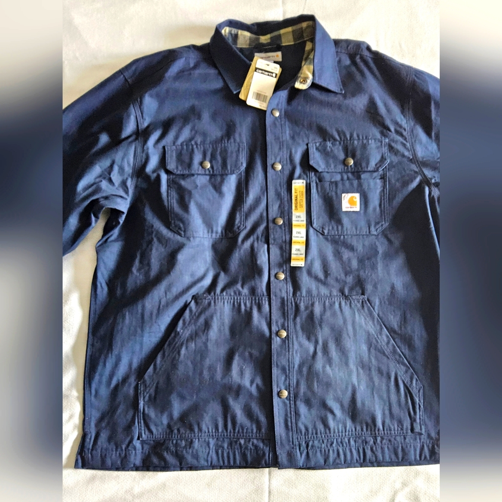 BRAND NEW Carhartt Rugged Flex Relaxed Fit Canvas Fleece-Lined Shirt Jacket